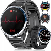 ZEGAREK SMARTWATCH EKG LATARKA AMOLED POMIAR GLUKOZY CIŚNIENIOMIERZ HRV