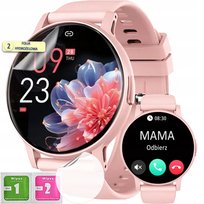 ZEGAREK SMARTWATCH POLSKIE MENU ROZMOWY SPORT SMART WATCH RÓŻOWY WATCH PRO