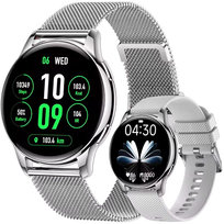 Zegarek SMARTWATCH Rubicon RNCF30 silver bransoleta + pasek  - Z ROZMOWAMI 300mAh krokomierz puls