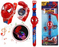 zegarek SPIDERMAN dla chłopca dziecięcy elektroniczny światło LED muzyka Jelly Pens