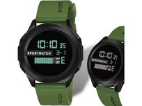 Zegarek Sportowy Z Podświetleniem Led Elektroniczny Duży Ekran  Zielony