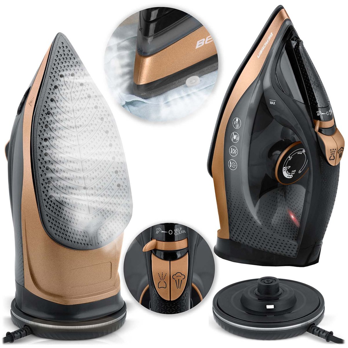 Żelazko parowe Berdsen BD-333 Bezprzewodowe 2600W ceramiczna powłoka ...