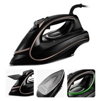 Żelazko Vertenz Glide 30, 2600 W, pojemność zbiornika 450 ml, dług przewód 1,9 m, pompa pary 80g/min, system zapobiegający kapaniu, możliwość prasowania pionowo i poziomo, Czarny