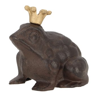 Żeliwna ŻABA żabka w koronie Figurka do ogrodu oczka na Szczęście Prezent - Esschert Design