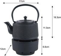 Żeliwny dzbanek do herbaty z filtrem i podgrzewaczem, 0,8L, KINGHoff, KH-1847 KINGHoff