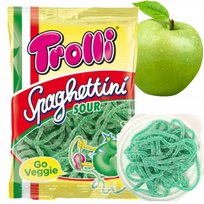 Żelki Spaghettini Jabłko Trolli Makaronowe Orzeźwiający Smak Jabłka 100g Trolli