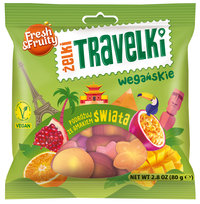 Żelki Wegańskie Travelki Smaki Świata Fresh&Fruity 80G