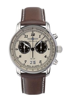 Zeppelin, Zegarek męski, LZ127 8684-5, brązowo-srebrny - ZEPPELIN
