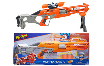 Zesatw Pistolet NERF N-Strike Elite Accustrike Alphahawk Edycja Snajperska B7784 + celownik + dwójnóg - Hasbro