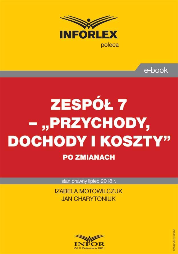 Zespół 7. Przychody, Dochody I Koszty Po Zmianach - Motowilczuk Izabela ...