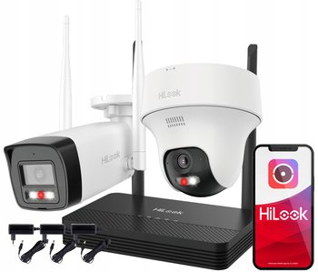 Zestaw 1 Kamera Tubowa I 1 Kamera Obrotowa Wifi 2Mpx Z Rejestratorem Nvs - Wifikit-Bt2-4Ch Hilook By Hikvision - HiLook