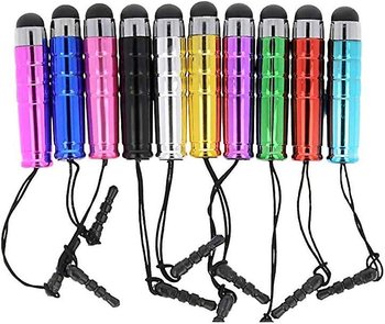 Zestaw 10 losowo wybranych kolorów wysuwanych miniaturowych rysików rezystancyjnych do smartfonów, tabletów i komputerów. - Inny producent