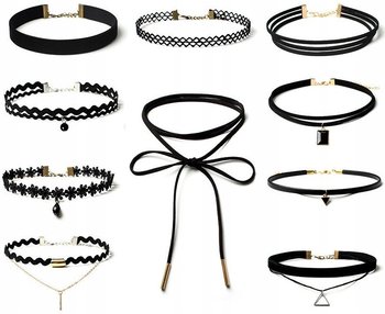 Zestaw 10 naszyjnik rzemyk celebrytka choker boho - Edibazzar