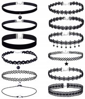 Zestaw 10 Szt Choker Naszyjnik Rzemyk Koronka Boho Edibazzar