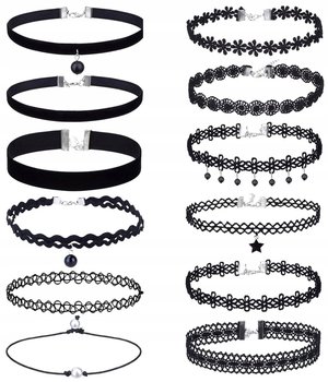 Zestaw 10 Szt Choker Naszyjnik Rzemyk Koronka Boho - Edibazzar