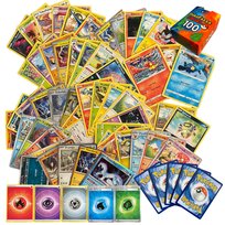 Zestaw 100 Kart Pokemon + 10 Kart Trenerów + 10 Kart Holo/Reverse Holo - Na Prezent