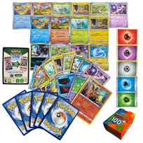 Zestaw 100 ORYGINALNYCH Kart Pokemon + 13 Kart Holo/Reverse Holo - Na Prezent