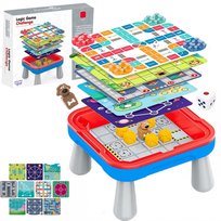 ZESTAW 10W1 STOLIK GIER PLANSZOWYCH LOGICZNYCH 65 EL., gra planszowa