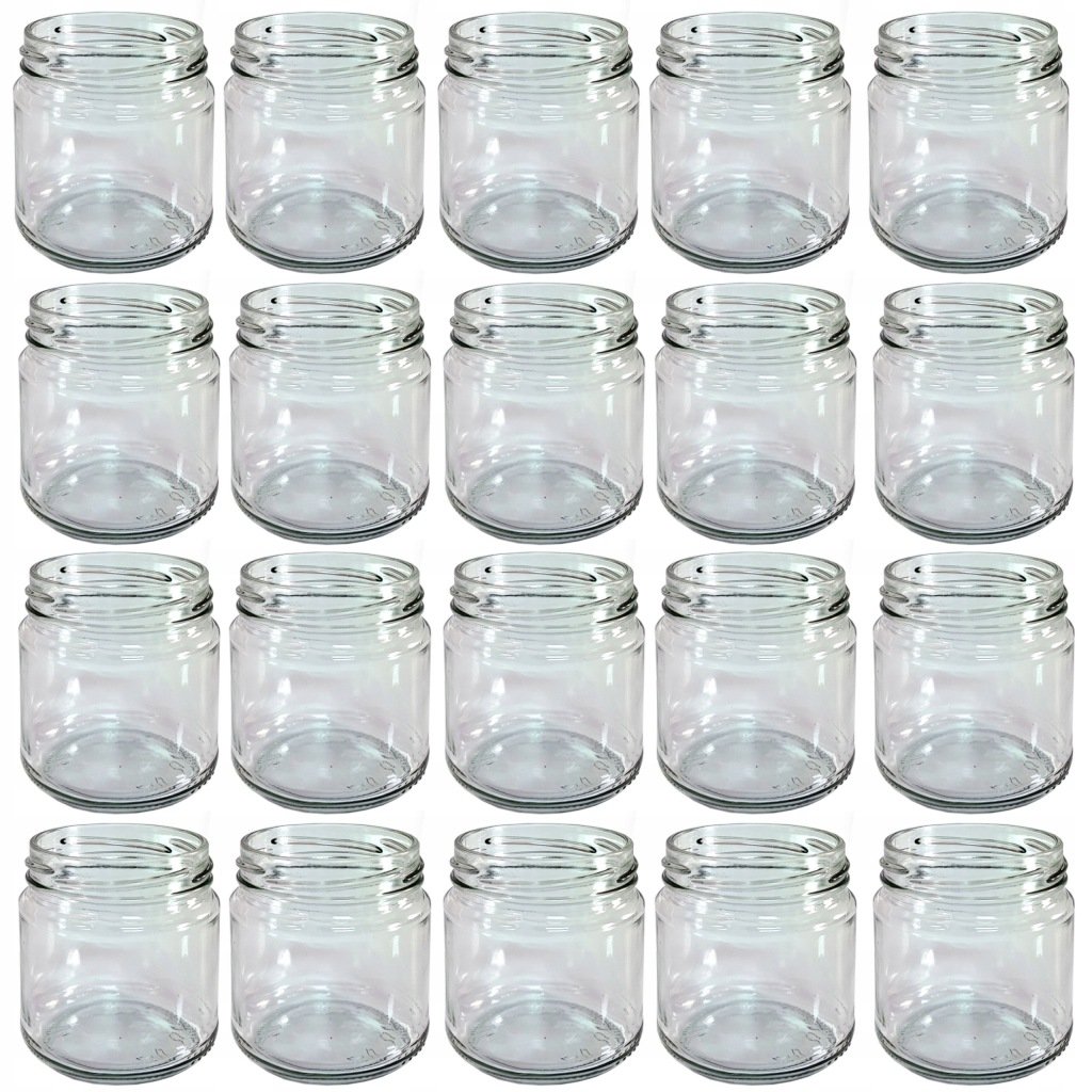ZESTAW 10x SŁOIK SZKLANY 200 ML BEZ ZAKRĘTKI –DO PRZETWORÓW, DESERÓW, MIODU