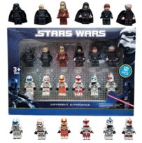 ZESTAW 12 FIGUREK STAR WARS FIGURKI Z KLOCKÓW LUDZIKI + AKCESORIA STAR WARS GWIEZDNE WOJNY DARTH VADER CHEWBACCA