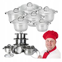 Zestaw 12 Garnków Masterpan z Szklanymi Pokrywkami - Indukcja i Gaz