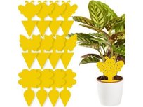 Zestaw 12 Lepów na Muszki i Szkodniki do Roślin Doniczkowych i Ogrodowych – Żółte Pułapki Klejowe do Ziemiórek, Komarów, Meszek, Mszyc, Mączlików, Wciornastków i Muchówek, Skuteczna Ochrona Bez Chemii, Mocny Wodoodporny Klej, 3 Różne Kształty, Łatwe Wbicie w Ziemię, Idealne do Domu i Ogrodu