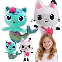 Zestaw 2 duże pluszaki Koci Domek maskotki Gabi Syrenkotka i Kiciuś Panduś