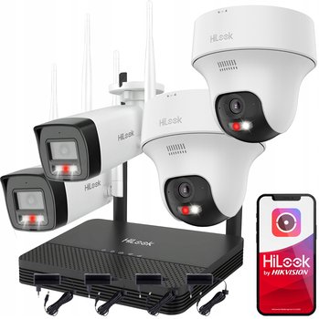 Zestaw 2 Kamera Tubowa I 2 Kamera Obrotowa Wifi 4Mpx Z Rejestratorem Nvs - Wifikit-Bt4-4Ch Hilook By Hikvision - HiLook