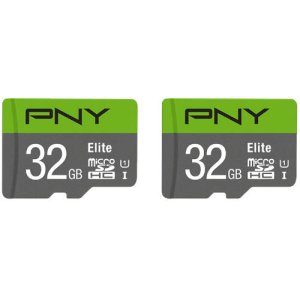 Zestaw 2 kart pamięci Flash microSDHC PNY 32 GB Elite Class 10 U1 — odczyt 100 MB/s, klasa 10, U1, Full HD, UHS-I, micro SD - PNY