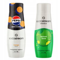Zestaw 2 koncentratów do wody. Sodastream PepsiMAX Mango + Lemon Lime syrop