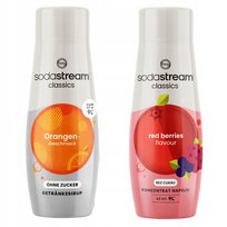 Zestaw 2 koncentratów Sodastream Orange Pomarańcza Zero + Red Berries