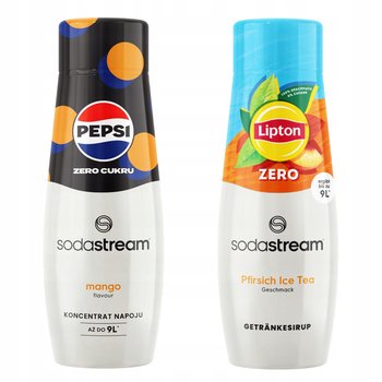 Zestaw 2 koncentratów. Sodastream PepsiMAX Mango + Lipton IceTea Peach Zero - SodaStream