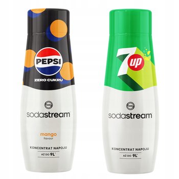 Zestaw 2 koncentratów, syropów Sodastream. Pepsi MAX Mango Zero Cukru + 7Up - SodaStream