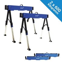 Zestaw 2 kozłów składanych regulowana wysokość 62-87 cm udźwig 600 kg/ sztuka Bituxx