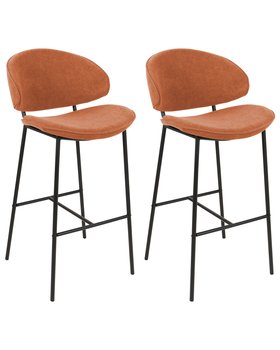 Zestaw 2 krzeseł barowych pomarańczowy KIANA - Beliani