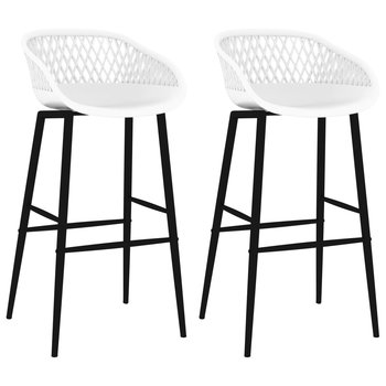 Zestaw 2 krzeseł barowych PP białe 48x47,5x95,5cm - Zakito Europe