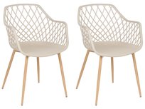 Zestaw 2 Krzeseł Do Jadalni Brązowy Nashua