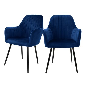 Zestaw 2 krzeseł do jadalni krzesła do salonu krzesła do kuchni krzesło tapicerowane aksamit - ML-DESIGN
