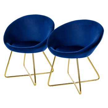 Zestaw 2 krzeseł do jadalni krzesła tapicerowane krzesła do salonu krzesła kuchenne aksamit - ML-DESIGN