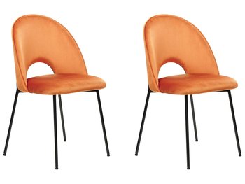 Zestaw 2 krzeseł do jadalni welurowy pomaańczowy COVELO - Beliani