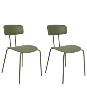 Zestaw 2 krzeseł do jadalni zielony SIBLEY - Beliani