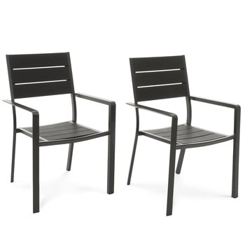 Zestaw 2 krzeseł ogrodowych aluminiowych di volio DV-071GC Teri - Czarne - di volio