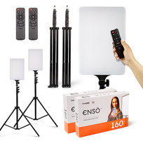 Zestaw 2 lamp panelowych LED ENSO 160 na statywie