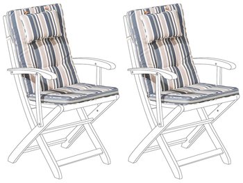 Zestaw 2 poduszek na krzesła ogrodowe niebiesko-beżowe MAUI - Beliani