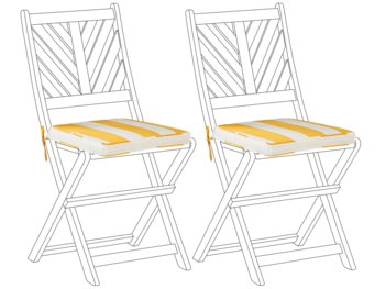 Zestaw 2 poduszek na krzesła ogrodowe żółto-biały TERNI - Beliani