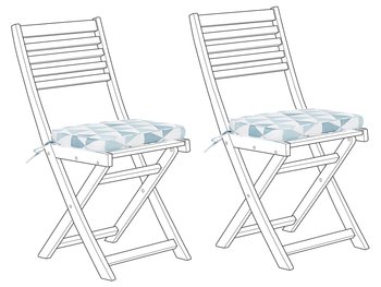 Zestaw 2 poduszek na krzesło ogrodowe w trójkąty niebieskie FIJI - Beliani