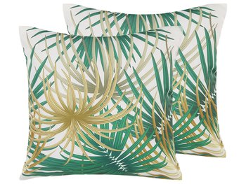 Zestaw 2 poduszek ogrodowych z motywem w palmy 45 x 45 cm wielokolorowy GAIANA - Beliani
