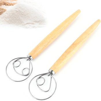 Zestaw 2 profesjonalnych trzepaczek do ciasta, duńska trzepaczka, trzepaczka do ciasta chlebowego, trzepaczka do jajek, do pieczenia chleba, ciast i deserów - Inny producent