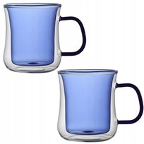 Zestaw 2 szklanki termiczne z niebieskim wnętrzem 300 ml MG Home