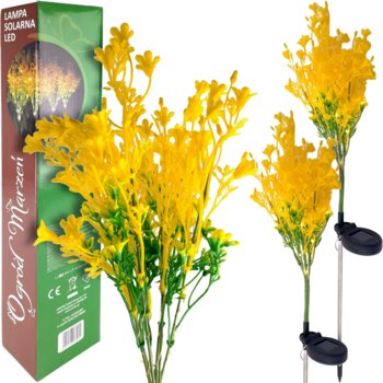 Zestaw 2 szt lampa solarna LED 75 cm kwiat solarny żółty - CORTINA